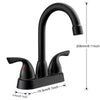 4 in. Double Handle Centerset Double Handle Bathroom Faucet with Drain Kit Included