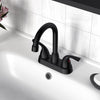 4 in. Double Handle Centerset Double Handle Bathroom Faucet with Drain Kit Included