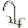 4 in. Double Handle Centerset Double Handle Bathroom Faucet with Drain Kit Included