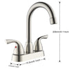 4 in. Double Handle Centerset Double Handle Bathroom Faucet with Drain Kit Included