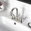 4 in. Double Handle Centerset Double Handle Bathroom Faucet with Drain Kit Included