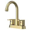 Alamo Surface Mounted 2 Handles Bathroom Faucet with Drain Kit Included in Brushed Gold