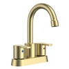 Alamo Surface Mounted 2 Handles Bathroom Faucet with Drain Kit Included in Brushed Gold