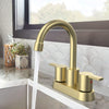Alamo Surface Mounted 2 Handles Bathroom Faucet with Drain Kit Included in Brushed Gold