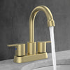 Alamo Surface Mounted 2 Handles Bathroom Faucet with Drain Kit Included in Brushed Gold