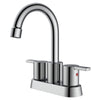 4 in. Double Handle Centerset Double Handle Bathroom Faucet with Drain Kit Included