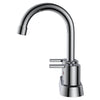 4 in. Double Handle Centerset Double Handle Bathroom Faucet with Drain Kit Included