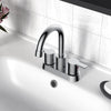 4 in. Double Handle Centerset Double Handle Bathroom Faucet with Drain Kit Included
