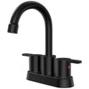 4 in. Double Handle Centerset Double Handle Bathroom Faucet with Drain Kit Included
