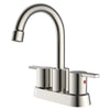 4 in. Double Handle Centerset Double Handle Bathroom Faucet with Drain Kit Included