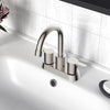 4 in. Double Handle Centerset Double Handle Bathroom Faucet with Drain Kit Included