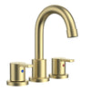 Widespread Bathroom Faucet with Drain Kit Included in Brushed Gold