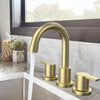 Widespread Bathroom Faucet with Drain Kit Included in Brushed Gold