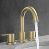 Widespread Bathroom Faucet with Drain Kit Included in Brushed Gold