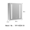 Erie Rectangular Silver Aluminum Recessed or Surface Mount LED Mirror Medicine Cabinet