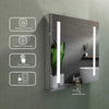 Erie Rectangular Silver Aluminum Recessed or Surface Mount LED Mirror Medicine Cabinet