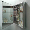 Erie Rectangular Silver Aluminum Recessed or Surface Mount LED Mirror Medicine Cabinet