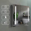 Erie Rectangular Silver Aluminum Recessed or Surface Mount LED Mirror Medicine Cabinet