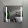 Erie Rectangular Silver Aluminum Recessed or Surface Mount LED Mirror Medicine Cabinet