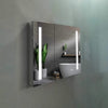 Erie Rectangular Silver Aluminum Recessed or Surface Mount LED Mirror Medicine Cabinet
