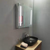 Erie Rectangular Silver Aluminum Recessed or Surface Mount LED Mirror Medicine Cabinet