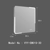 Michigan Rectangular Frameless Anti-Fog Wall Bathroom LED Vanity Mirror in Silver