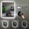 Huron Rectangular Frameless Anti-Fog Wall Bathroom LED Vanity Mirror in Silver