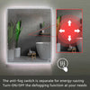 Huron Rectangular Frameless Anti-Fog Wall Bathroom LED Vanity Mirror in Silver