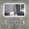 Huron Rectangular Frameless Anti-Fog Wall Bathroom LED Vanity Mirror in Silver