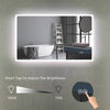 Huron Rectangular Frameless Anti-Fog Wall Bathroom LED Vanity Mirror in Silver
