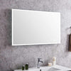 Huron Rectangular Frameless Anti-Fog Wall Bathroom LED Vanity Mirror in Silver