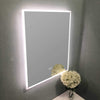 Huron Rectangular Frameless Anti-Fog Wall Bathroom LED Vanity Mirror in Silver