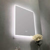 Huron Rectangular Frameless Anti-Fog Wall Bathroom LED Vanity Mirror in Silver