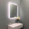 Huron Rectangular Frameless Anti-Fog Wall Bathroom LED Vanity Mirror in Silver