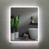 Huron Rectangular Frameless Anti-Fog Wall Bathroom LED Vanity Mirror in Silver