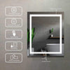 Superior Rectangular Frameless Anti-Fog Wall Bathroom LED Vanity Mirror in Silver
