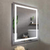 Superior Rectangular Frameless Anti-Fog Wall Bathroom LED Vanity Mirror in Silver