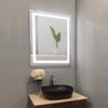Superior Rectangular Frameless Anti-Fog Wall Bathroom LED Vanity Mirror in Silver