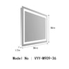 Superior Rectangular Frameless Anti-Fog Wall Bathroom LED Vanity Mirror in Silver