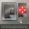 Superior Rectangular Frameless Anti-Fog Wall Bathroom LED Vanity Mirror in Silver