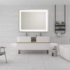 Superior Rectangular Frameless Anti-Fog Wall Bathroom LED Vanity Mirror in Silver