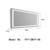Victoria Rectangular Frameless Anti-Fog Wall Bathroom LED Vanity Mirror in Silver
