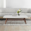 Laura 43" x 24" Rectangular Italian Carrara White Marble Coffee Table with Shelf