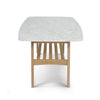 Laura 43" x 24" Rectangular Italian Carrara White Marble Coffee Table with Shelf