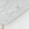 Laura 43" x 24" Rectangular Italian Carrara White Marble Coffee Table with Shelf