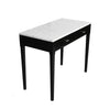 Meno 36" x 18" Rectangular Italian Carrara White Marble Console Table with Legs