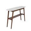 Castello 43" x 12" Rectangular Italian Carrara White Marble Console Table with Shelf