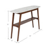 Castello 43" x 12" Rectangular Italian Carrara White Marble Console Table with Shelf