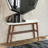 Castello 43" x 12" Rectangular Italian Carrara White Marble Console Table with Shelf