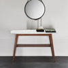 Castello 43" x 12" Rectangular Italian Carrara White Marble Console Table with Shelf